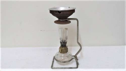 Fantastic Vintage Vapo-Cresolene Burner Lamp With Boxed Bottle of Cresolene Liquid H: 165 mm