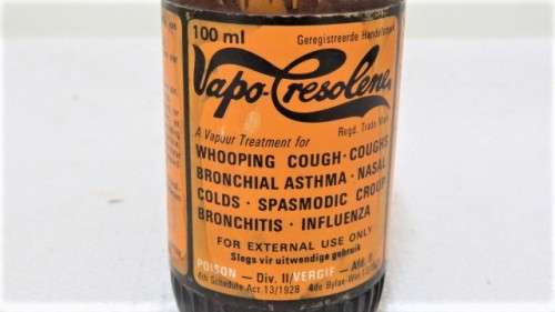 Fantastic Vintage Vapo-Cresolene Burner Lamp With Boxed Bottle of Cresolene Liquid H: 165 mm