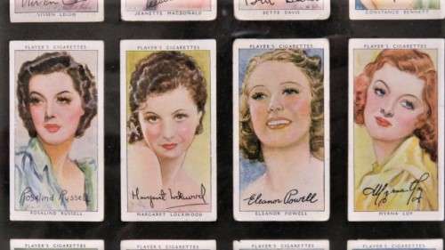 Vintage John Player & Sons 1938 Framed Genuine Cigarette Cards 12 Film Stars 30,5 x 36,5 cm