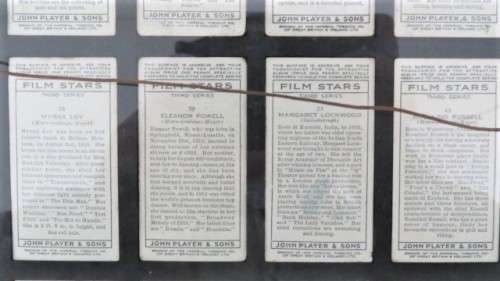 Vintage John Player & Sons 1938 Framed Genuine Cigarette Cards 12 Film Stars 30,5 x 36,5 cm
