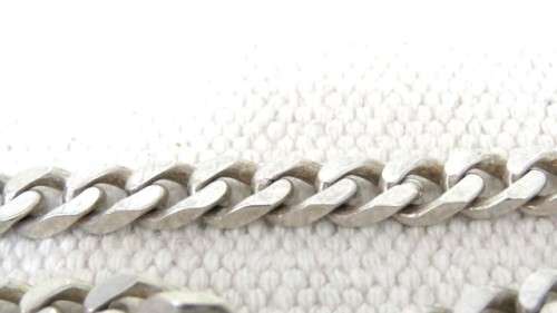 Fabulous Vintage Sterling Silver 925 Unisex 7mm Flat Curb Chain Bracelet L: 100 mm (24.3 g)