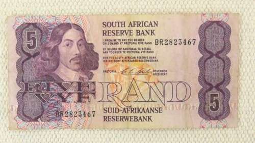 Four South African Bank Notes - R20, R10, R5, R2 Gerhard de Kock & CL Stals Details in Description