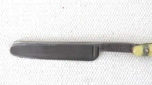 Vintage Blue Diamond 105 Cut Throat Straight Razor In Box Made By Solingen Germany L: 243 mm