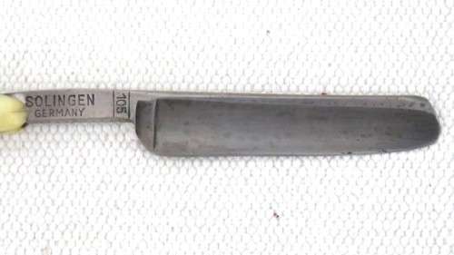 Vintage Blue Diamond 105 Cut Throat Straight Razor In Box Made By Solingen Germany L: 243 mm