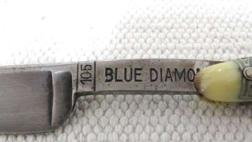 Vintage Blue Diamond 105 Cut Throat Straight Razor In Box Made By Solingen Germany L: 243 mm