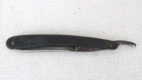 Vintage Kropp Cutthroat Straight Razor In Box Wood Handle Ground in Hamburg L: 260 mm SOLD AS IS