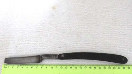 Vintage Kropp Cutthroat Straight Razor In Box Wood Handle Ground in Hamburg L: 260 mm SOLD AS IS