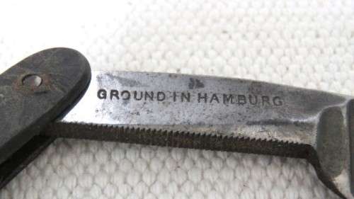 Vintage Kropp Cutthroat Straight Razor In Box Wood Handle Ground in Hamburg L: 260 mm SOLD AS IS