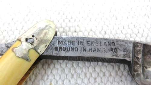 Vintage Boxed Kropp Cutthroat Straight Razor Bakelite Handle Made in England Ground in Hamburg 24 cm