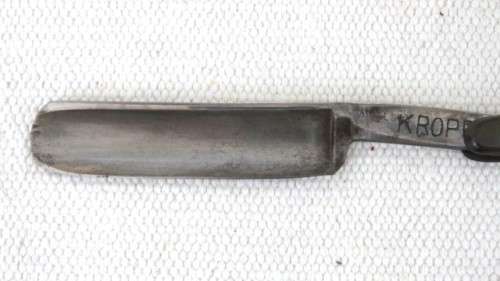 Vintage Boxed Kropp Cutthroat Straight Razor Brown Handle Made & Ground In Sheffield England 25,5 cm