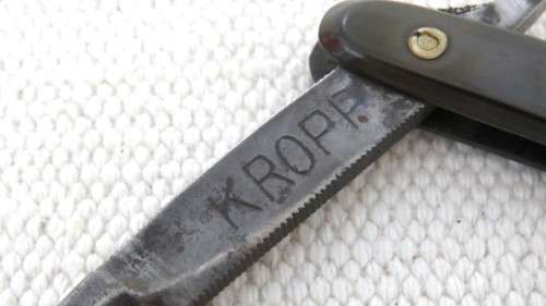 Vintage Boxed Kropp Cutthroat Straight Razor Brown Handle Made & Ground In Sheffield England 25,5 cm