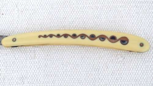 Vintage J.A. Henckels Solingen Zwillingswerk Cutthroat Razor Original Box Decorated Handle 23,5 cm