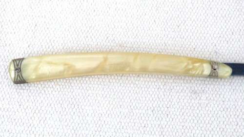 Vintage Boxed Brah & Plumacher Solingen-Weyer Blue Diamond Cutthroat Razor Mother Of Pearl Handle