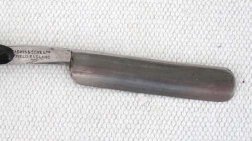 Vintage T.P. Cadman & Sons Ltd Sheffield England Bengall Cutthroat Razor In Box Black Handle 25 cm