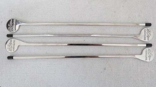 Fabulous Vintage Carrol Boyes (1954-2019) Set of Four 18/8 S/Steel `Coil` Kebab Skewers L: 340 mm