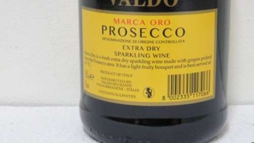 Sealed 750ml Bottle of Award Winning Valdo Marca Oro Prosecco Extra Dry Sparkling Wine