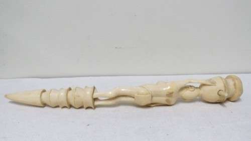 Superb Antique Hand Carved Ivory Figurine L: 45,5 cm