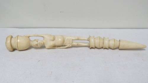 Superb Antique Hand Carved Ivory Figurine L: 45,5 cm