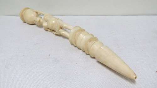 Superb Antique Hand Carved Ivory Figurine L: 45,5 cm