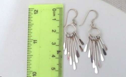 Unique Vintage Sterling Silver (.925) Cascade Drop Earrings L: 51 mm (2.8 g)