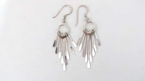 Unique Vintage Sterling Silver (.925) Cascade Drop Earrings L: 51 mm (2.8 g)