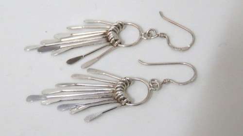 Unique Vintage Sterling Silver (.925) Cascade Drop Earrings L: 51 mm (2.8 g)
