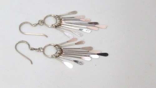 Unique Vintage Sterling Silver (.925) Cascade Drop Earrings L: 51 mm (2.8 g)