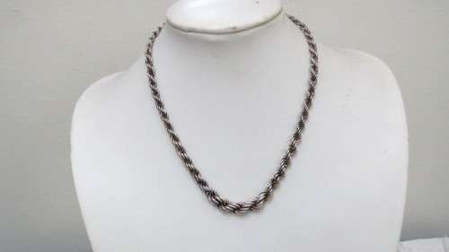 Exquisite Vintage Sterling Silver 925 Short Twisted Rope Chain Necklace L: 202 mm (18.1 g)
