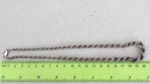 Exquisite Vintage Sterling Silver 925 Short Twisted Rope Chain Necklace L: 202 mm (18.1 g)