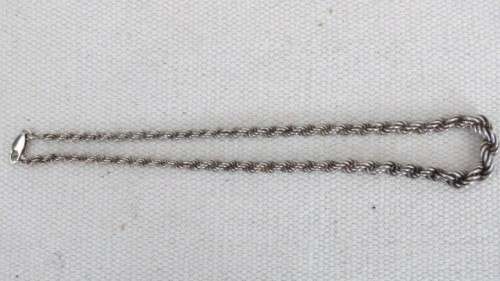 Exquisite Vintage Sterling Silver 925 Short Twisted Rope Chain Necklace L: 202 mm (18.1 g)