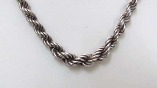 Exquisite Vintage Sterling Silver 925 Short Twisted Rope Chain Necklace L: 202 mm (18.1 g)