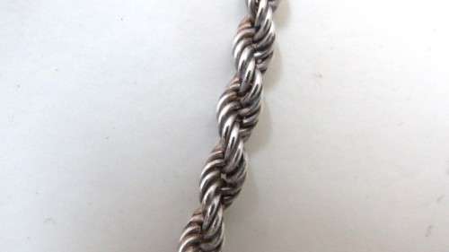 Exquisite Vintage Sterling Silver 925 Short Twisted Rope Chain Necklace L: 202 mm (18.1 g)
