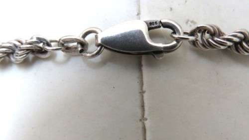 Exquisite Vintage Sterling Silver 925 Short Twisted Rope Chain Necklace L: 202 mm (18.1 g)