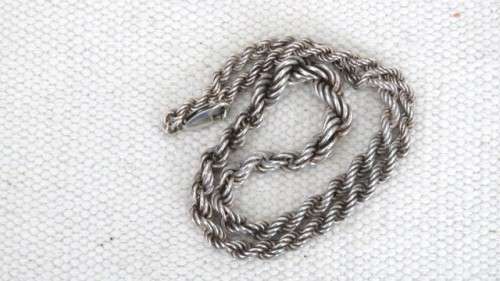 Exquisite Vintage Sterling Silver 925 Short Twisted Rope Chain Necklace L: 202 mm (18.1 g)