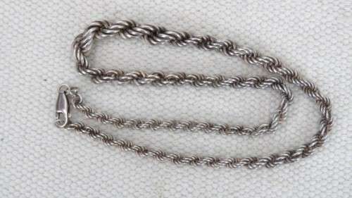 Exquisite Vintage Sterling Silver 925 Short Twisted Rope Chain Necklace L: 202 mm (18.1 g)