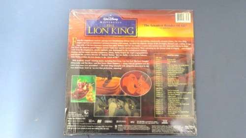 Vintage Walt Disney `The Lion King` Letterbox LaserDisc With Dolby Surround SOLD AS IS