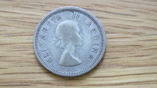 Union of South Africa Silver (.500) 1958 One Shilling Coin (5.6 g)