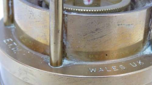 Superb Vintage E. Thomas & Williams Ltd Authentic Brass/Stainless Steel Miner`s Oil Lamp In Holder