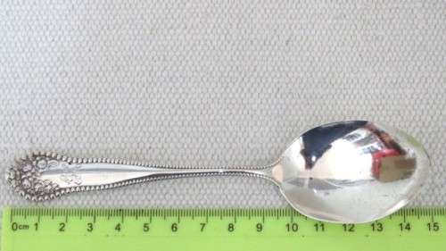 Antique H/Marked Gorham Lancaster Monogrammed Sterling Silver Spoon Embossed Rose Decoration (22 g)