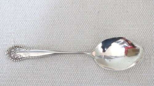 Antique H/Marked Gorham Lancaster Monogrammed Sterling Silver Spoon Embossed Rose Decoration (22 g)