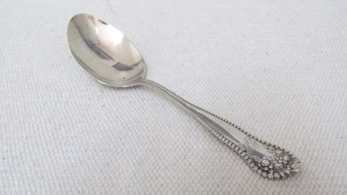 Antique H/Marked Gorham Lancaster Monogrammed Sterling Silver Spoon Embossed Rose Decoration (22 g)