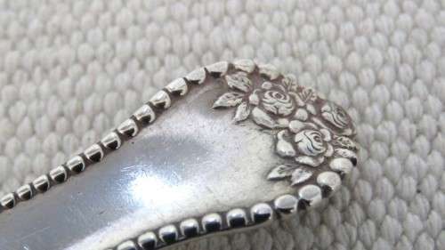Antique H/Marked Gorham Lancaster Monogrammed Sterling Silver Spoon Embossed Rose Decoration (22 g)