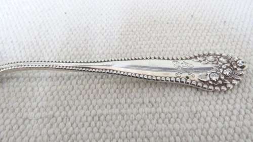 Antique H/Marked Gorham Lancaster Monogrammed Sterling Silver Spoon Embossed Rose Decoration (22 g)