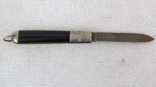 Vintage Richards Sheffield Folding Knife One Blade Cream Handle/Tribal Man L: 180 mm SOLD AS IS