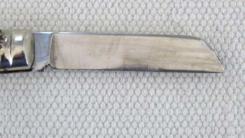 Vintage Richards Sheffield Folding Knife One Blade Mottled Cream/Brown Handle L: 147 mm SOLD AS IS