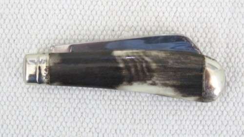 Vintage Richards Sheffield Folding Knife One Blade Mottled Cream/Brown Handle L: 147 mm SOLD AS IS