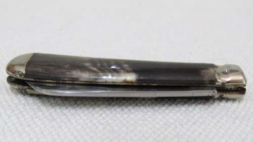 Vintage Richards Sheffield Folding Knife One Blade Mottled Cream/Brown Handle L: 147 mm SOLD AS IS