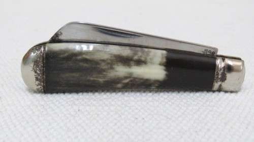 Vintage Richards Sheffield Folding Knife One Blade Mottled Cream/Brown Handle L: 147 mm SOLD AS IS