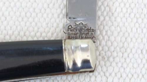 Awesome Vintage Richards Sheffield Folding Knife Single Blade Black Handle L: 148 mm SOLD AS IS