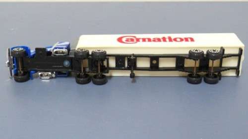 Fantastic Vintage Zee Toys Die Cast And Plastic `Carnation` Semi Truck Trailer Scale 1:87 L: 190 mm